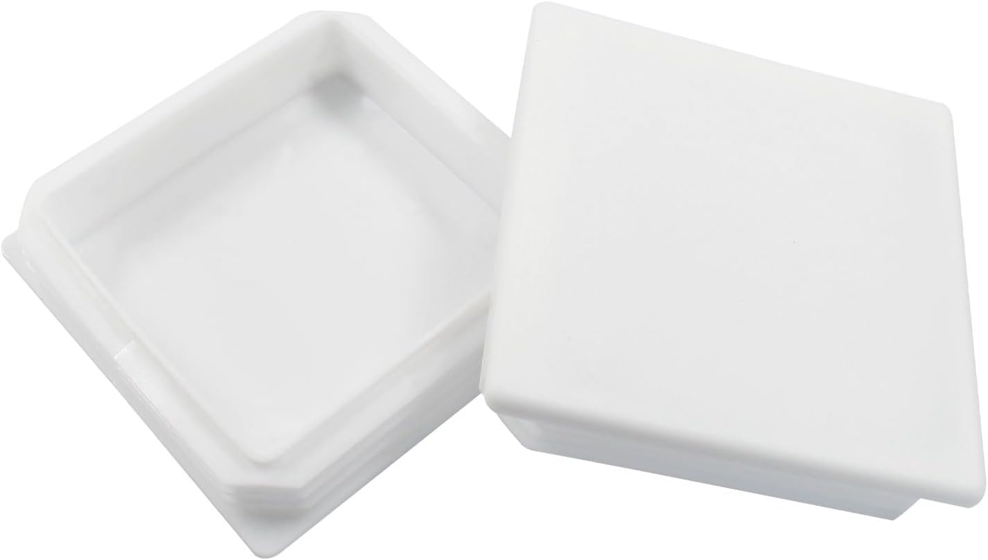 Hordion 12 Pcs 4" Square Plastic Plugs, White Tubing End Cap Chair Leg Inserts for Pipe Post Chairs Furniture
