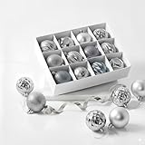 Photo Gallery flyhigh set di 12 eleganti palline di natale in vetro, da 6 cm di diametro, bellissime decorazioni per l’albero di natale, di colore argento Photo Gallery flyhigh set di 12 eleganti palline di natale in vetro, da 6 cm di diametro, bellissime decorazioni per l’albero di natale, di colore argento