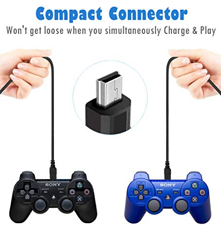 Batsoeasy 2 Pack 10Ft Ps3 Controller Charging Cable, Usb 2.0 Type A To Mini B Cable Sync Cord For Sony Playstation 3 Ps3/ Ps3 Slim/Ps Move Controllers, Cell Phones, Digital Cameras, Ti-84 Plus Ce Etc #TOP4