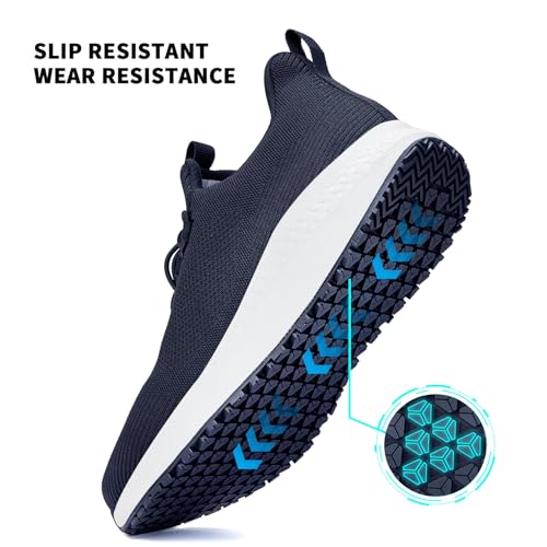 Image of Women's Non Slip Work Shoes Slip Resistant Waterproof Chef Shoe for Restaurant Kitchen Food Service Nursing Hospital Staff Lightweight Walking Sneakers with Slip-On Design