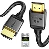 Silkland Cable HDMI 2.1 certificado, [4K @240Hz 144Hz 120Hz, 8K @60Hz] Cable HDMI de ultra alta velocidad 1440P 48Gbps (actualizado trenzado), HDR10+, eARC, HDCP 2.3, compatible con Xbox/PS5/PS4/Roku