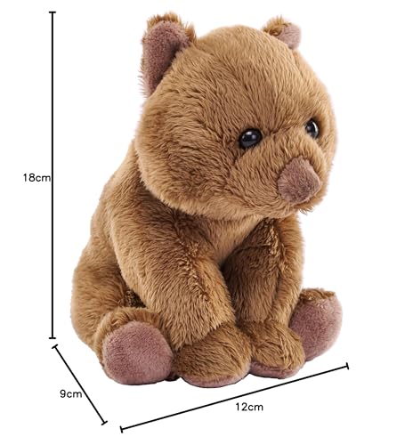 Wild Republic Pocketkins Eco Wombat, Plüschtier, 12 cm, Plüschspielzeug, Hergestellt aus recycelten Materialien, Umweltfreundlich