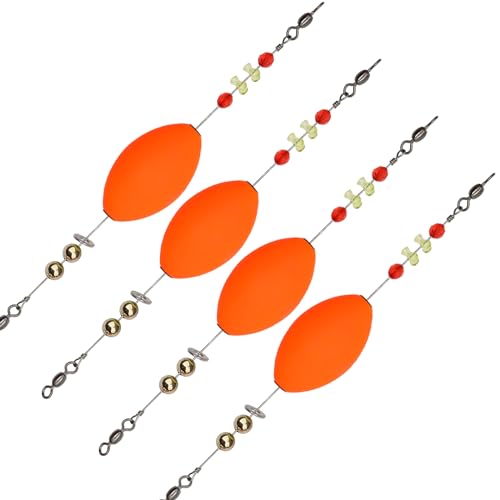 Popping Corks for Saltwater Freshwater Fishing Popper Floats Bobber Redfish Speckled Trout Sheepshead Flounder (Pack of 4, Orange)