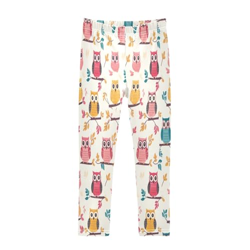 Toddler Girls Leggings Printed Yoga Pants Leggings Red Blueowl for Kids
