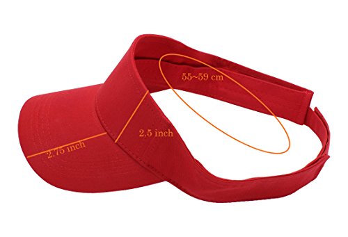 Top Level Sun Sports Visor Men Women - One Size Cap Hat, Red #TOP2