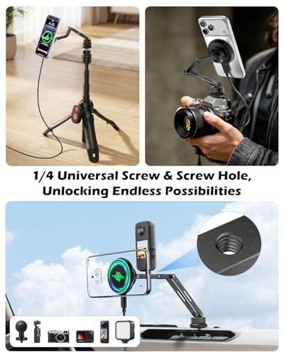 Image of CloudValley Extended 15W Magnetic Wireless Car Charger Phone Mount for Ford Bronco 2021-2026 2 /4 Door, Aluminum Alloy Magnetic Phone Holder, Off-Road Stable Anti-Shake No Drill Dash Mount