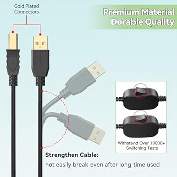 Câble D'imprimante USB B 2 Câbles D'imprimante USB-A Vers USB