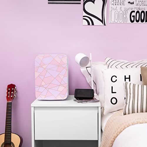 Image of Cooluli 10L Mini Fridge for Bedroom - Car, Office Desk & Dorm Room 12v Portable Cooler Warmer Food, Drinks, Skincare, Beauty Makeup AC /DC Small Refrigerator with Glass Front, Fractal Pink