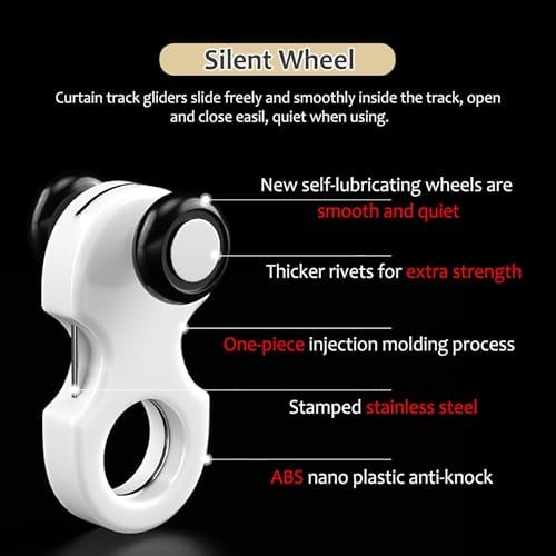 Heavy-Duty White Ceiling Track, 2.4m (7.8ft) Sliding Rail for Room Dividers & Showers, Perfect for Bedrooms, Living Areas, Curtains, and Space Optimization