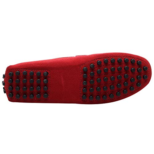 Image of ANUFER Men's Suede Leather Penny Loafers Comfort Driving Shoes Moccasin Slippers