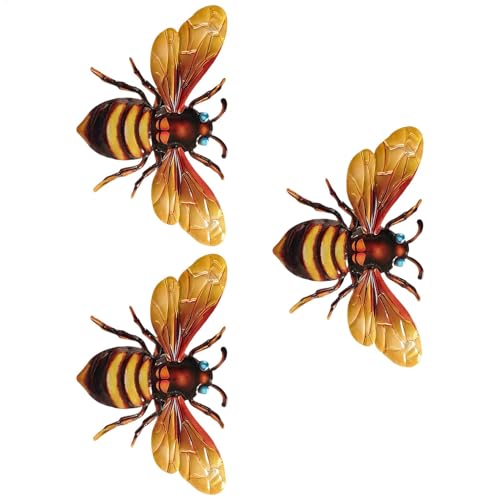 Maodom Decoración de pared de metal, arte de pared para exteriores, 3 esculturas inoxidables para interiores, decoraciones resistentes a la intemperie para jardín, valla, puerta delantera, guardería