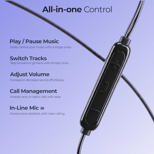 Image of Zebronics Wired in-Ear Earphones, 10mm Neodymium Drivers, Magnetic Earbuds, in-line Mic, Gold Plated 3.5mm Jack, Soft Silicon Cable 1.2m (Buds 60, Black)
