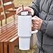 AGH 40 oz Sublimation Tumbler with Handle, 4 Pack Shimmer Glass Cups with Straw and Lid, Sublimation White Tumblers Blanks
