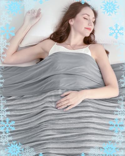 Ailemei Direct Cooling Throw Blanket for Hot Sleepers,Double Sided Cold Effect, Lightweight Breathable Summer Bed Blanket for Couch, Transfer Heat to Keep Body Cool Night Sweats,50'x70'