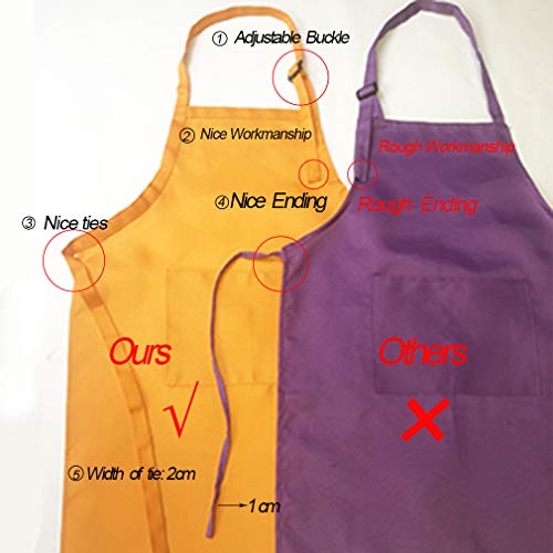 CWFUN Pcs of White Apron: Kids-Girls, Boys Adjustable Aprons, 4-12 Years (One Size) - Image 3