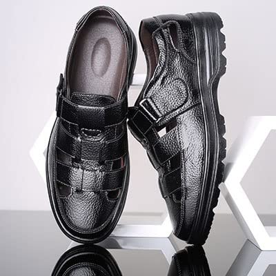 Leather Men Sandals Breathable Men's Casual Shoes Comfortable Flat Shoes for Men(43 Code)4