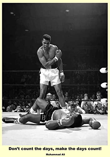WQBYDS Toile Tableau 30 * 50cm Senza Cornice Mohamed Ali Citation B&W Motivazione Poster Decorazione Soggiorno Camera da letto Pittura