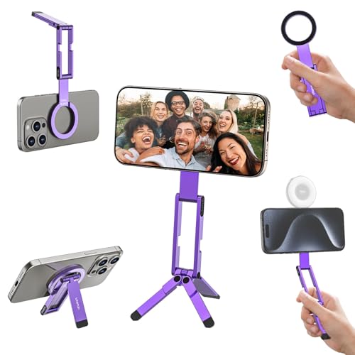 Image of ULANZI MA60 Phone Tripod for Magsafe, Aluminium Mini Phone Stand Purple