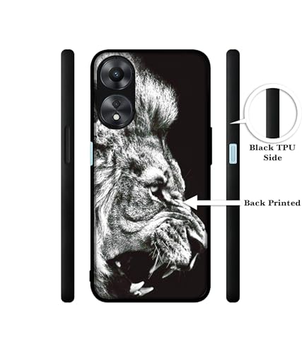 Image of Angry Lion Design Premium 2D Printed Metal Back Case Cover for Oppo A78 4G