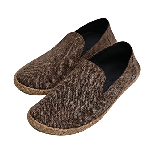 virblatt - Espadrilles män och kvinnor | Jute | sommarskor män espandrillos herrtofflor tygskor fritidsskor, BRUN, 39 EU