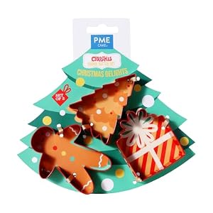 PME Navidad Set de 3 Cortadores de Galletas - Delicias Navideñas