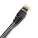 Tera Grand - 12FT - CAT7 10 Gigabit Ethernet Ultra Flat Patch Cable for Modem Router LAN Network - Braided Jacket, Gold Plated Shielded RJ45 Connectors, Faster Than CAT6a CAT6 CAT5e, Black & White