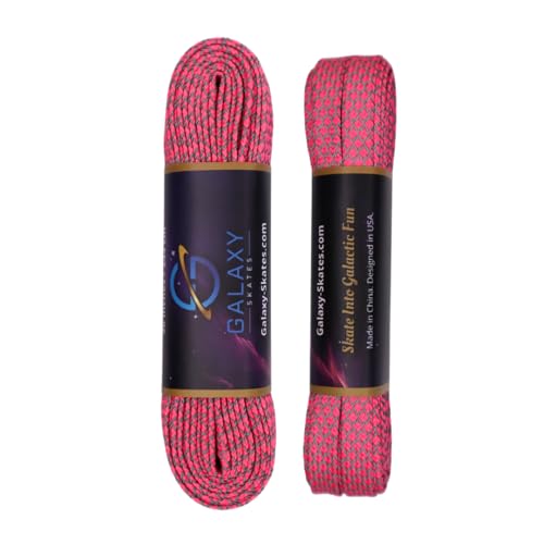 Galaxy Skates Reflective Roller Skate Laces – 96” Light-Reflective Pink Shoelaces for Skates