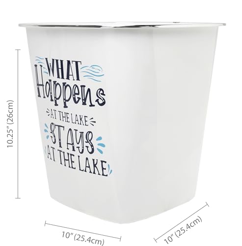 Image of KOLORAE Waste Can 10L (2.6 Gallons) - 3 Pack Trash Garbage Can for Home, Office, Dorm Room Wastebasket (at The Lake)