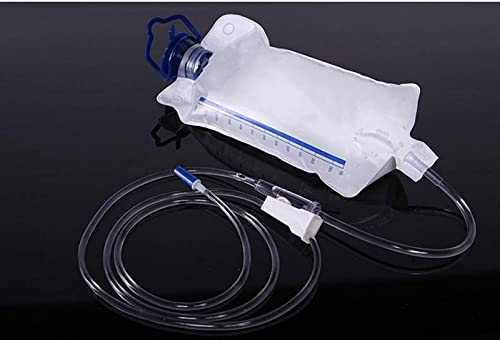 Reusable Home Enema Kit , 1200Ml Enama Bag Kit For Colon Cleaning,Douche Bag Colon Douche Cleaner Body Detox Cleaning Kit-Including 1.8M Silicone Hose And 10 Soft Replacement Enema Tips #TOP5