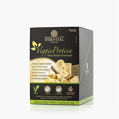 Veggie Protein Banana com Canela Box Essential Nutrition  Box com 14 sachês