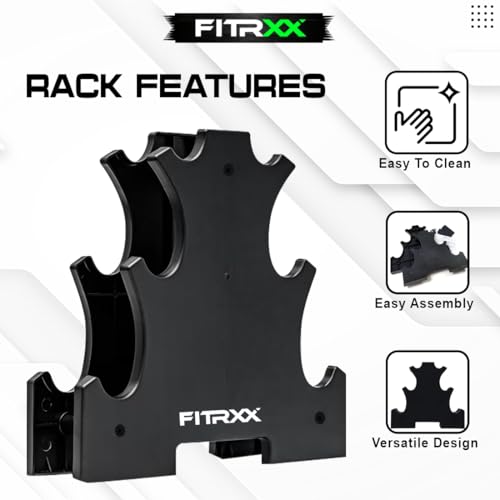 Fitrxx Fitness Dumbbell Weight Stand, Home and Gym Dumbbell Stand for Strength Training, Compact and Easy to Use, Dumbbell Rack (Without Dumbbells) 2 41Ns89kdnDL