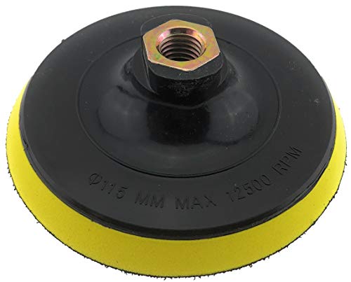 PRODIAMANT Plateau de ponçage 115 mm M14, fixation crochet et boucle, pour meuleuse d'angle et ponceuse orbitale, compatible disques abrasifs auto-agrippants