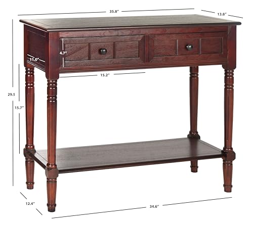 SAFAVIEH Console Table 57% Off - Dark Cherry 2-Drawer Storage - Image 3