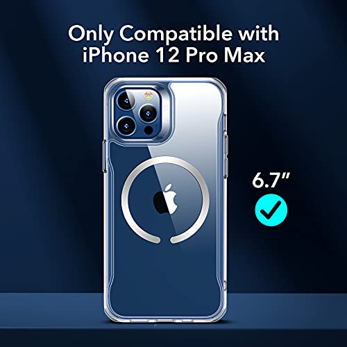 ESR for iPhone 12 Pro Max Case, Magsafe Phone Case Compatible with iPhone 12 Pro Max with HaloLock Magnetic Wireless Charging, Scratch Resistant Back, Grippy Protective Frame, Clear
