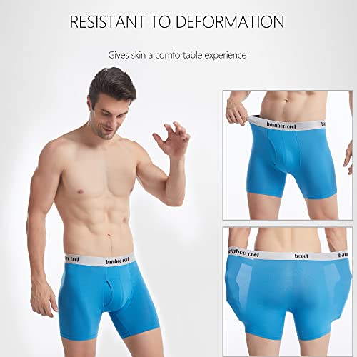 Image of BAMBOO COOL Men's Ultra Breathable Underwear,No Riding Up Boxer Briefs with ComfortFlexible Waistband,Multipack