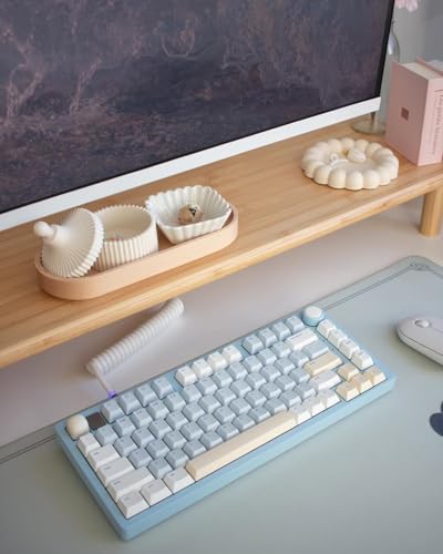 Bamboo Dual Monitor Shelf, Soporte para Monitor con Estante Inferior para Almacenaje, Natural miniatura 5