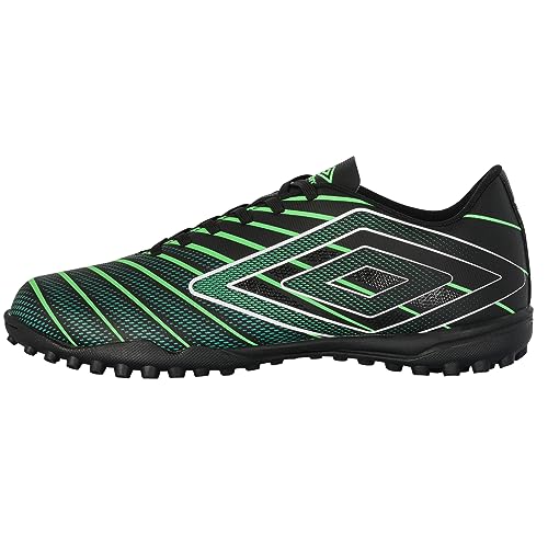 Umbro Men's Velocita Elixir League TF Soccer Cleat, Black/Green/White, 11