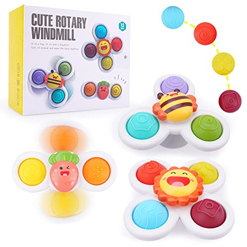 Image of LZZAPJ Sensory Toys for Toddlers 1-3, Suction Cup Spinning Top Toy, Baby Gifts Idea for Boy Girl Toddler