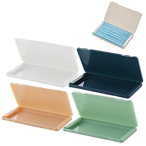 LeMall 4 Pack Mask Storage Case, Plastic Case for Dust Mask Storage Box Organizer for Mask Case Holder Portable Face Cover Storage Case Face Cover Organizer Reusable Mask Holder