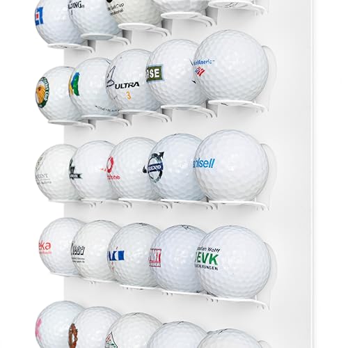 MEOLLO | Golfball Regal | für 45 Bälle | 100% Stahl Golfball Vitrine | Golf Zubehör | Golf Geschenk | Geschenk für Golfer | Golfgeschenkartikel | Golfzubehör | Display Stand