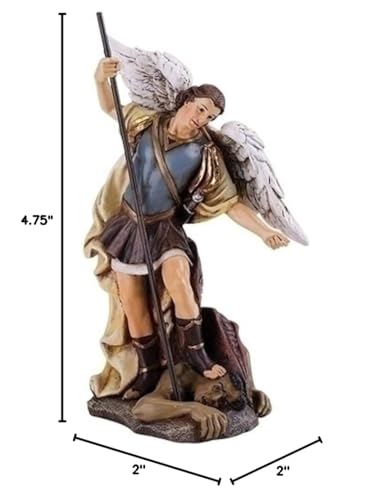 Figura de San Miguel Arcángel de 4 pulgadas para mesa religiosa miniatura 4