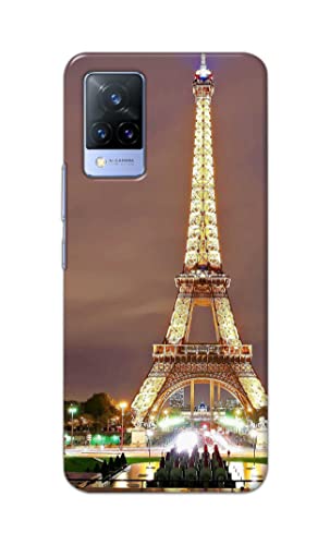 Image of PRINTFIDAA Lovers Famous Place Eiffel Tower in Paris Printed Designer Hard Case for Vivo V21 (5G) Back Cover -(e) RPM1009