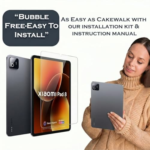 Image of Saco Hydrogel Back Screen Protector Compatible for Xiaomi Pad 8 /8 Pro / 7 /7 Pro | Xiaomi Pad 8 Screen Protector - Flexible Soft Film, Bubble-Free, Scratch Resistant, HD Clear Back Protection