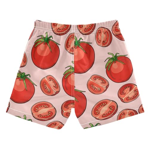 DOMIKING Tomato Slice Pink Toddler Boys' Swim Trunks Mesh Lining Swim Shorts for Boys Beach Pool Adjustable Waist2