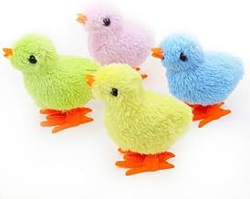 Bunny and Jumping Chick Wind Up Toys Novelty Chicken Hopping Windup Toy for Kids Toddlers Adult Easter Egg Hunt Basket Stocking Stuffers Party Gifts (4 PIC-Jumping Chicken)