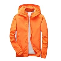 Ayolanni raincoats for kids Kids Rain Jacket Youth Waterproof Hooded Raincoats for Boys Fashion Girls Lightweight Windbreaker Fall Kid Clothes Orange 10 Years