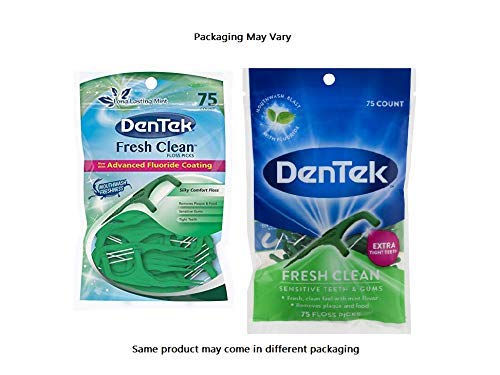 DenTek Fresh Clean Floss Picks, For Extra Tight Teeth, 75 Count, (Pack of 1)