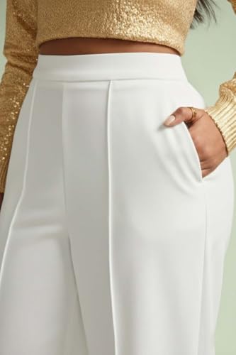 Image of KOTTY Women's Plus Size High Waist Wide Leg Pants for Stylish Comfort and Confident Casual /Stylish Wear