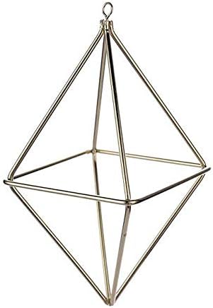 1Pcs Air Plant Himmeli Holder Wall Sconce Creative Bracket for Airplant Tillandsia Hanging Planter Home Decor(Tetrahedron) (Gold)
