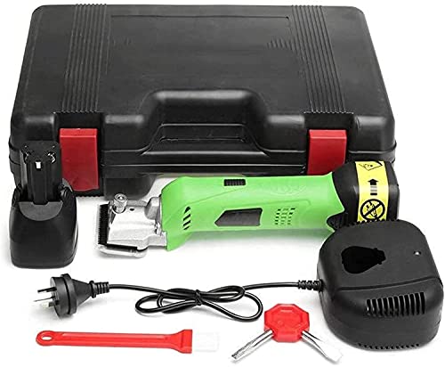QHYTL Horse Clippers Cordless Professional Electric Pet Grooming Shears Pet Trimmer Set with 6 Adjustable(Electric Wool Shears) (Green) Cover